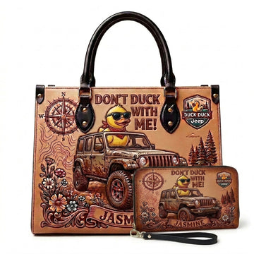 Don't Duck With Me Personalized Leather Bag + Free Wallet TN2407261348