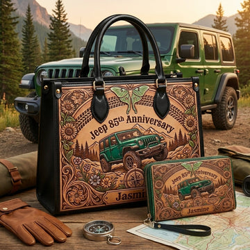 Jeep 85th Anniversary V3 Personalized Leather Bag + Free Wallet TN2407261356