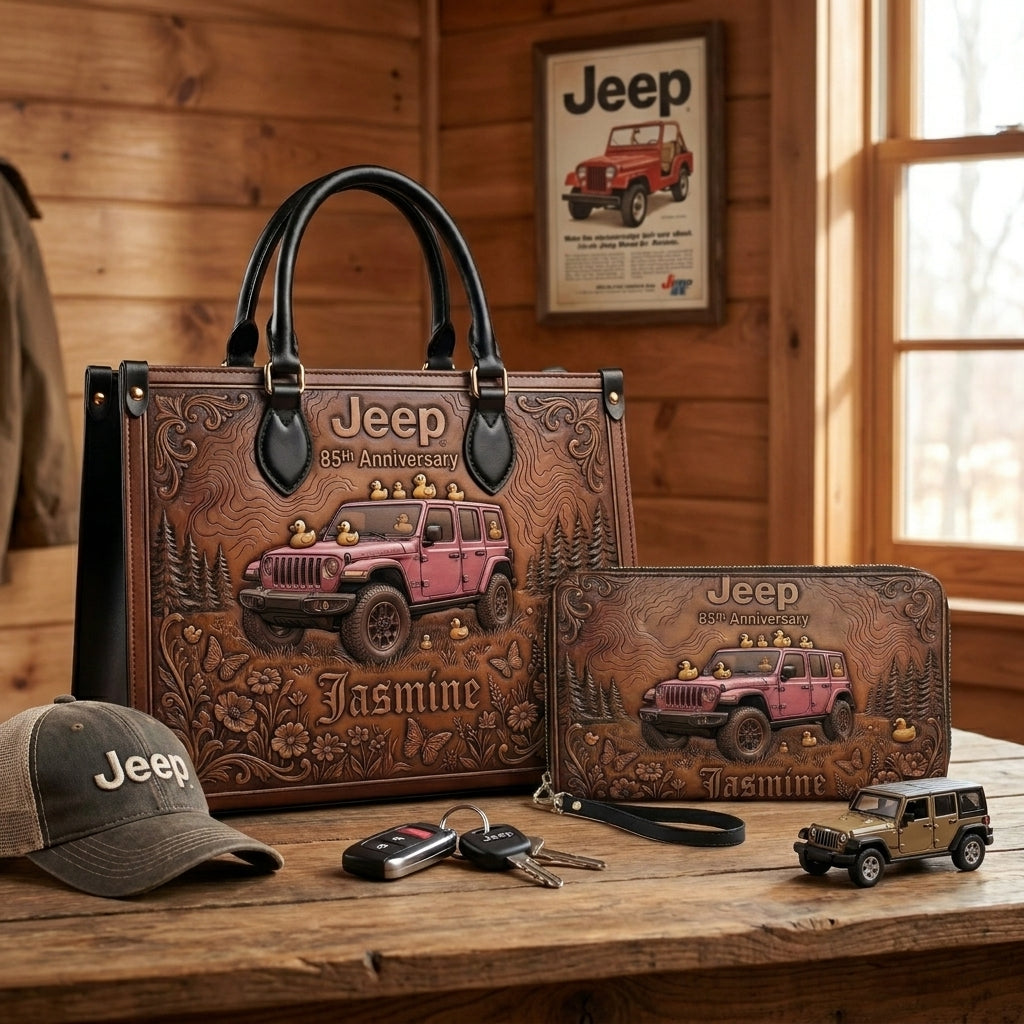 Jeep 85th Anniversary V2 Personalized Leather Bag + Free Wallet TN2407261402