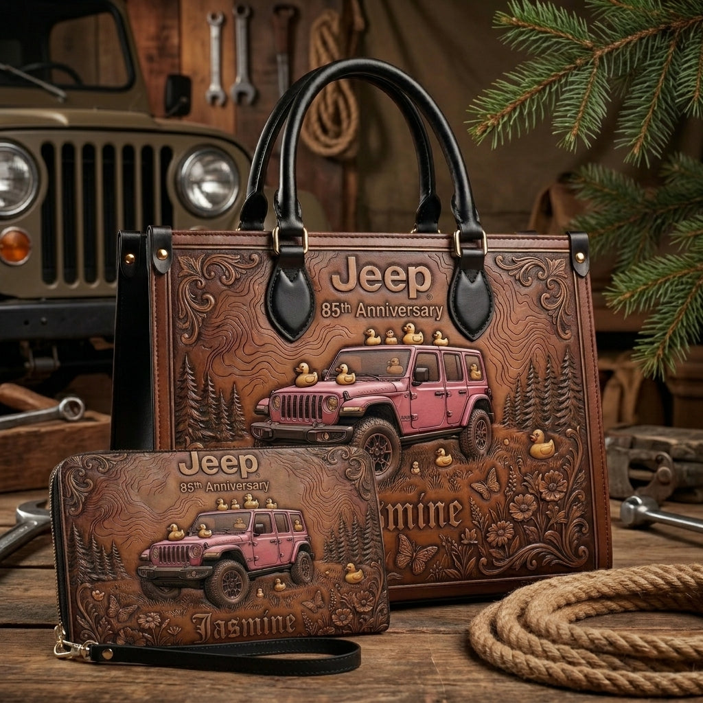 Jeep 85th Anniversary V2 Personalized Leather Bag + Free Wallet TN2407261402