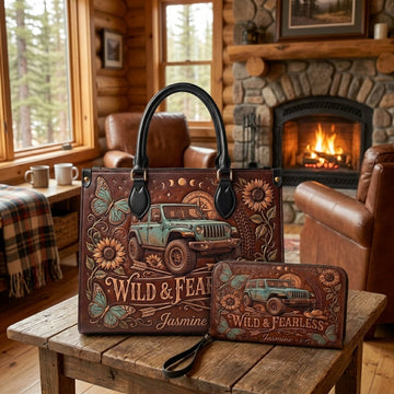Wild & Fearless Personalized Leather Bag + Free Wallet TN2407261403