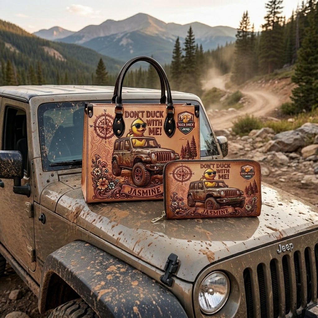 Don't Duck With Me Personalized Leather Bag + Free Wallet TN2407261348