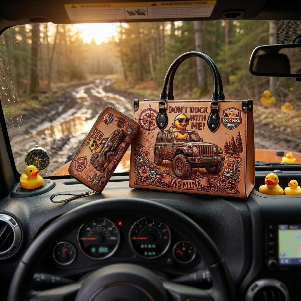 Don't Duck With Me Personalized Leather Bag + Free Wallet TN2407261348
