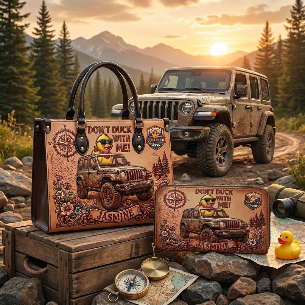 Don't Duck With Me Personalized Leather Bag + Free Wallet TN2407261348