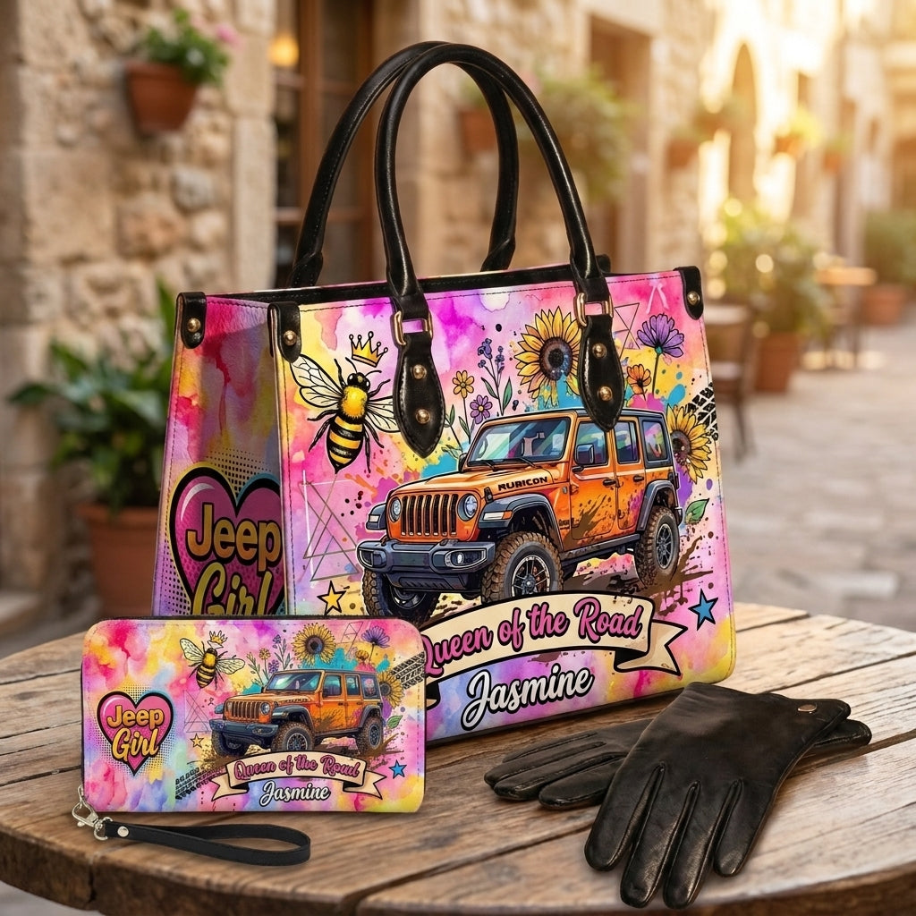 Queen Of The Road Personalized Leather Bag + Free Wallet TN2407261349