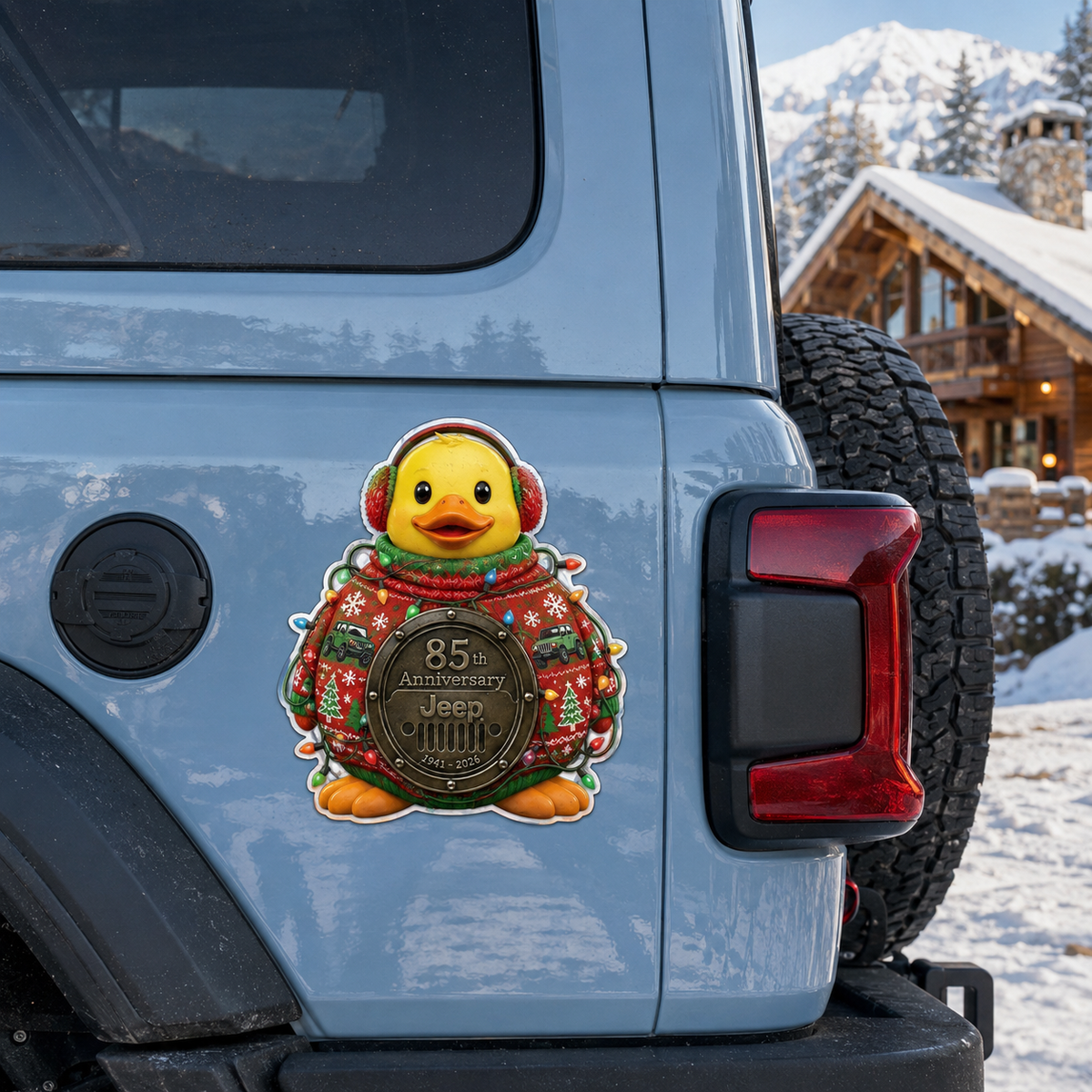 Jeep 85th anniversary Christmas duck vinyl magnet V4 TN2608271538