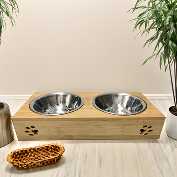Custom Pet Bowls, Bamboo Wood Engraved Personalized Dog Bowls, Cat Bowls, Personalized Pet Gift, Personalized Pet Bowls Gift