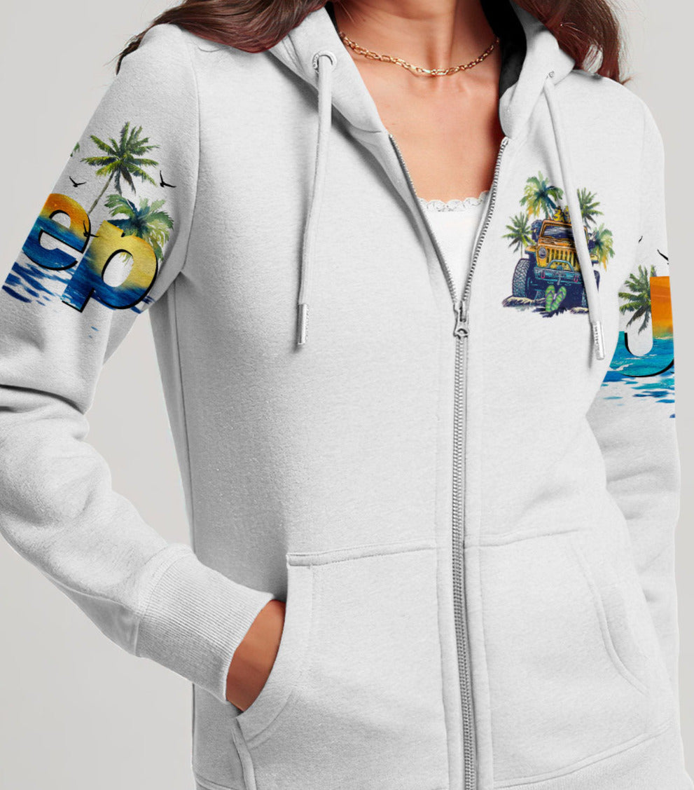 Flip Flops Jeep Funny Duck Ocean Kinda Girl Hoodie - image 3