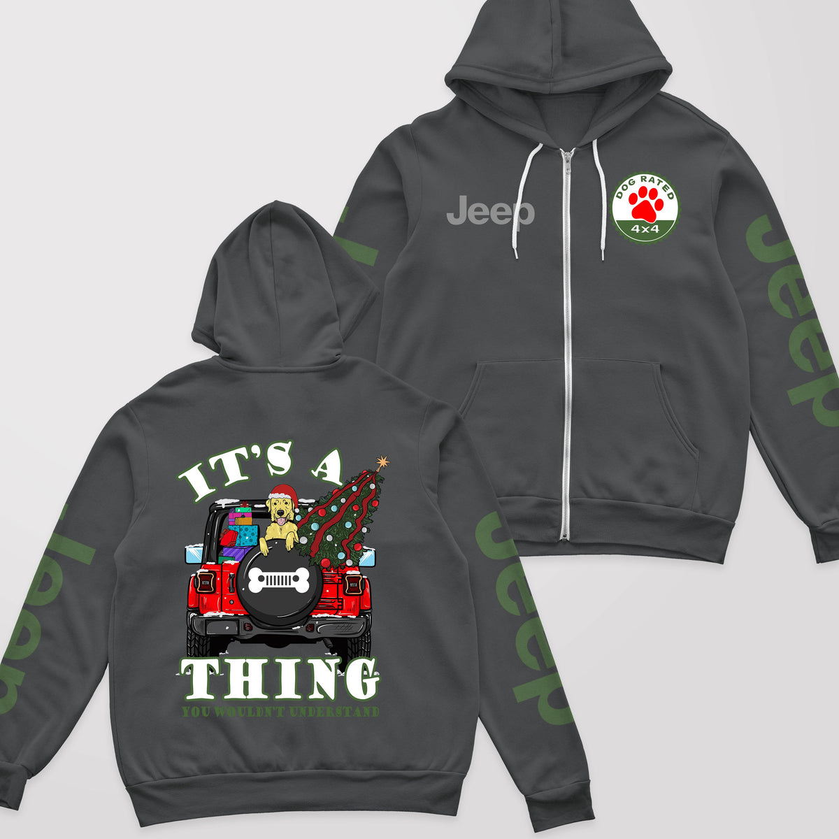 It's A Jeep Thing Dog Lover Christmas Zip Hoodie Supler Store