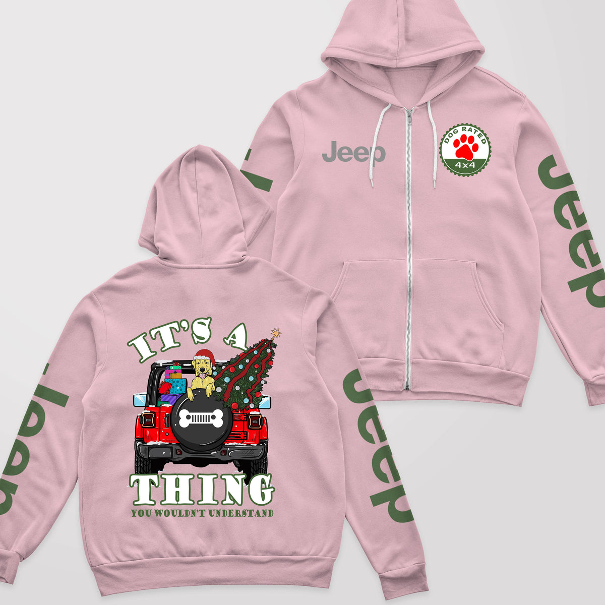 It's A Jeep Thing Dog Lover Christmas Zip Hoodie Supler Store