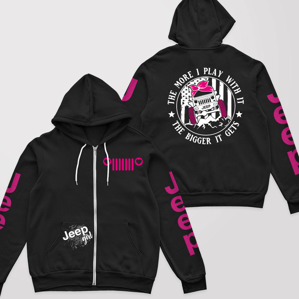 Jeep Multicolor The More I Play With It Offroad Zip Hoodie Supler Store