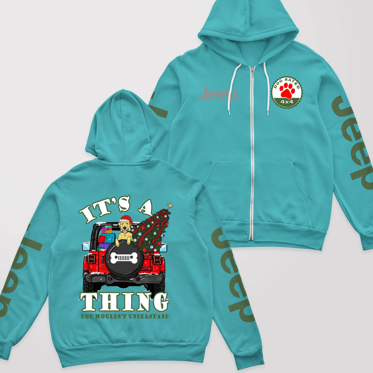 It's A Jeep Thing Dog Lover Christmas Zip Hoodie Supler Store