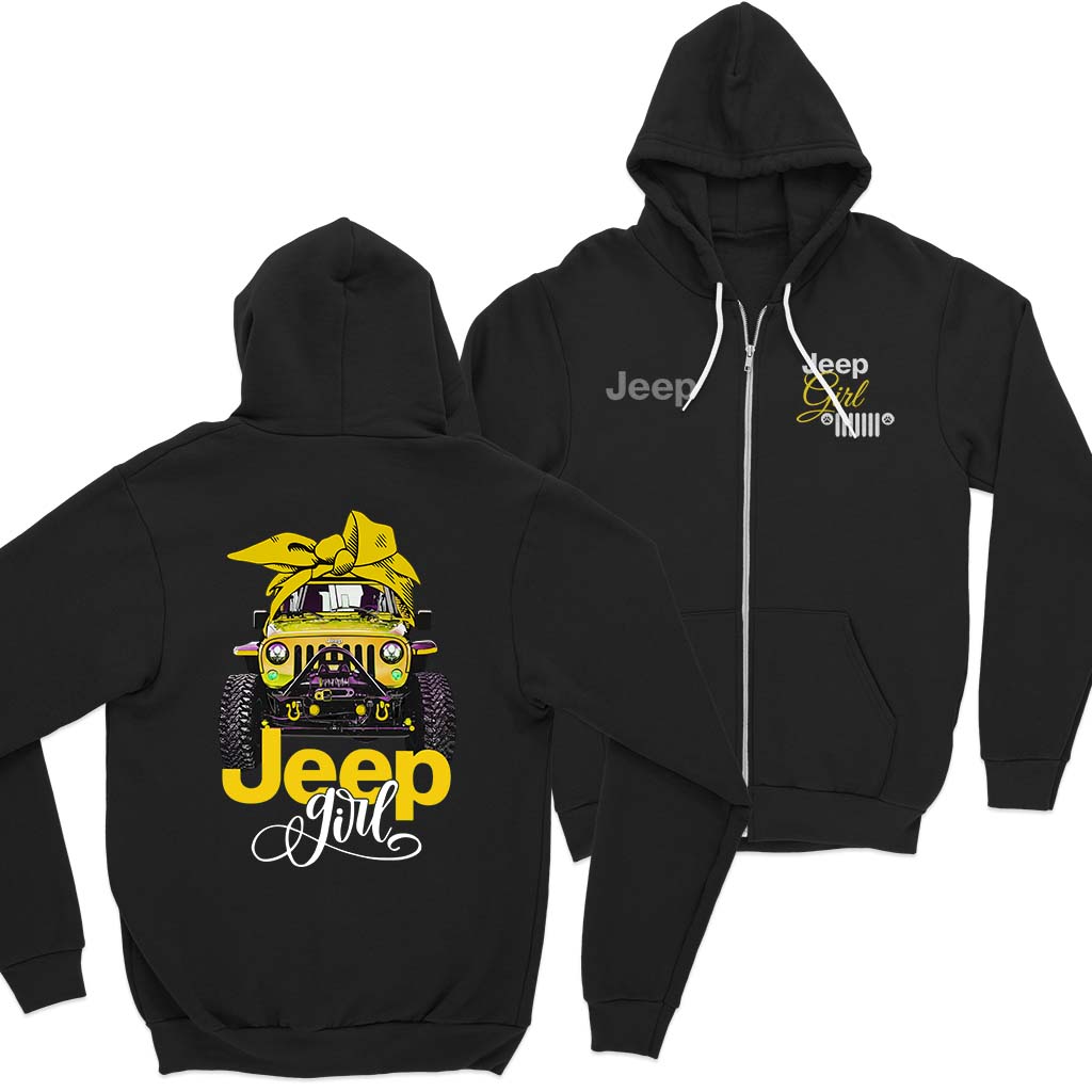 Multicolor Offroad Girl Adventure T-Shirt Zip Hoodie Supler Store