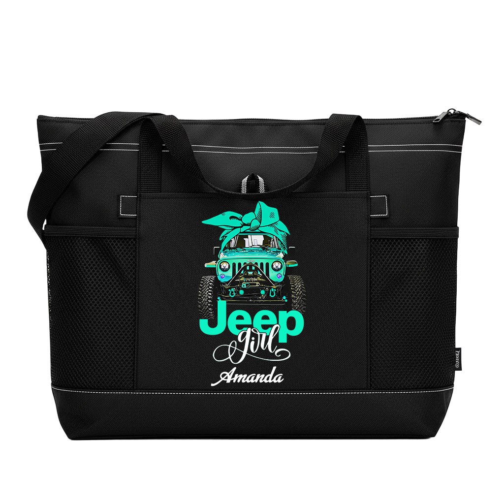 Personalized Multicolor Jeep Girl Tote Bag Supler Store