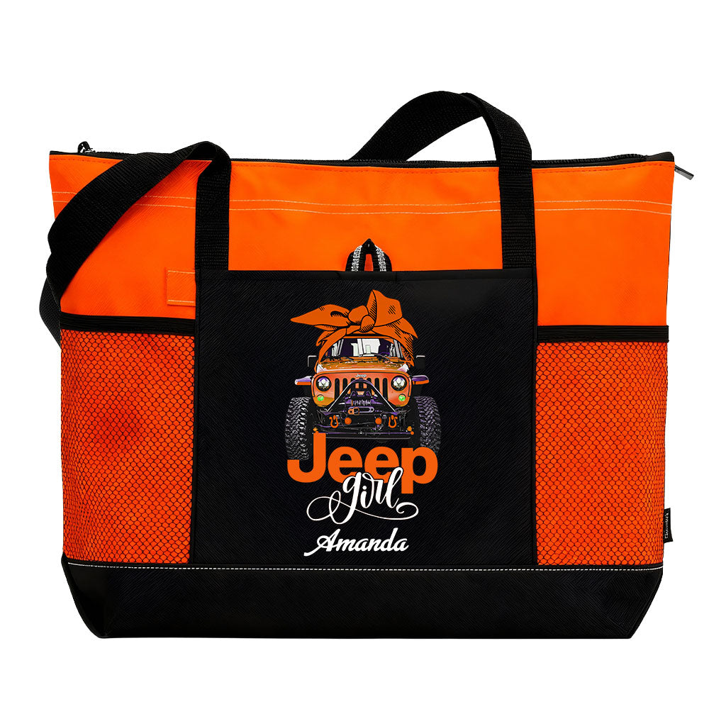 Personalized Multicolor Jeep Girl Tote Bag Supler Store