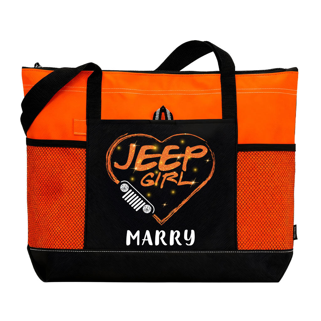 Personalized Jeep Girl Sparkle Tote Bag Supler Store