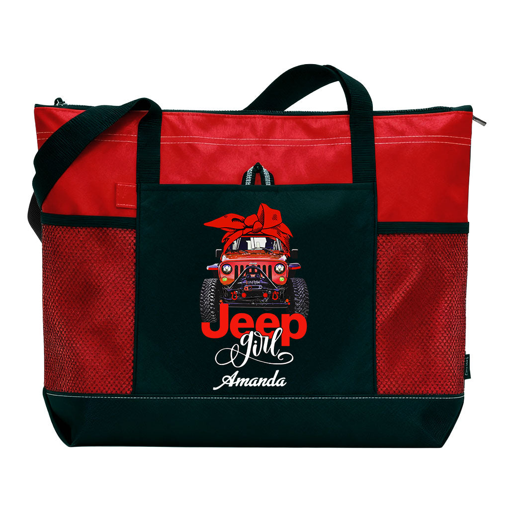 Personalized Multicolor Jeep Girl Tote Bag Supler Store