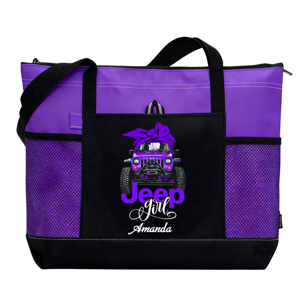 Personalized Multicolor Jeep Girl Tote Bag Supler Store