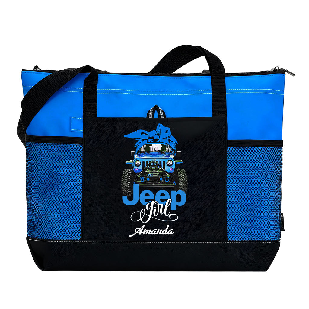 Personalized Multicolor Jeep Girl Tote Bag Supler Store
