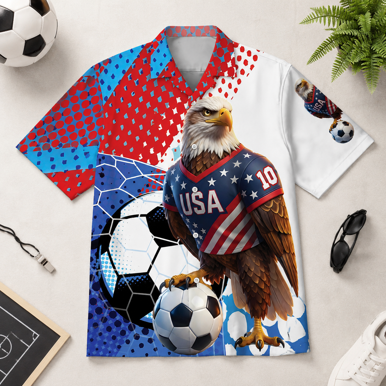 USA Bald Eagle Soccer - Hawaiian Shirt - Gift For Patriots, Football Lovers - image 2
