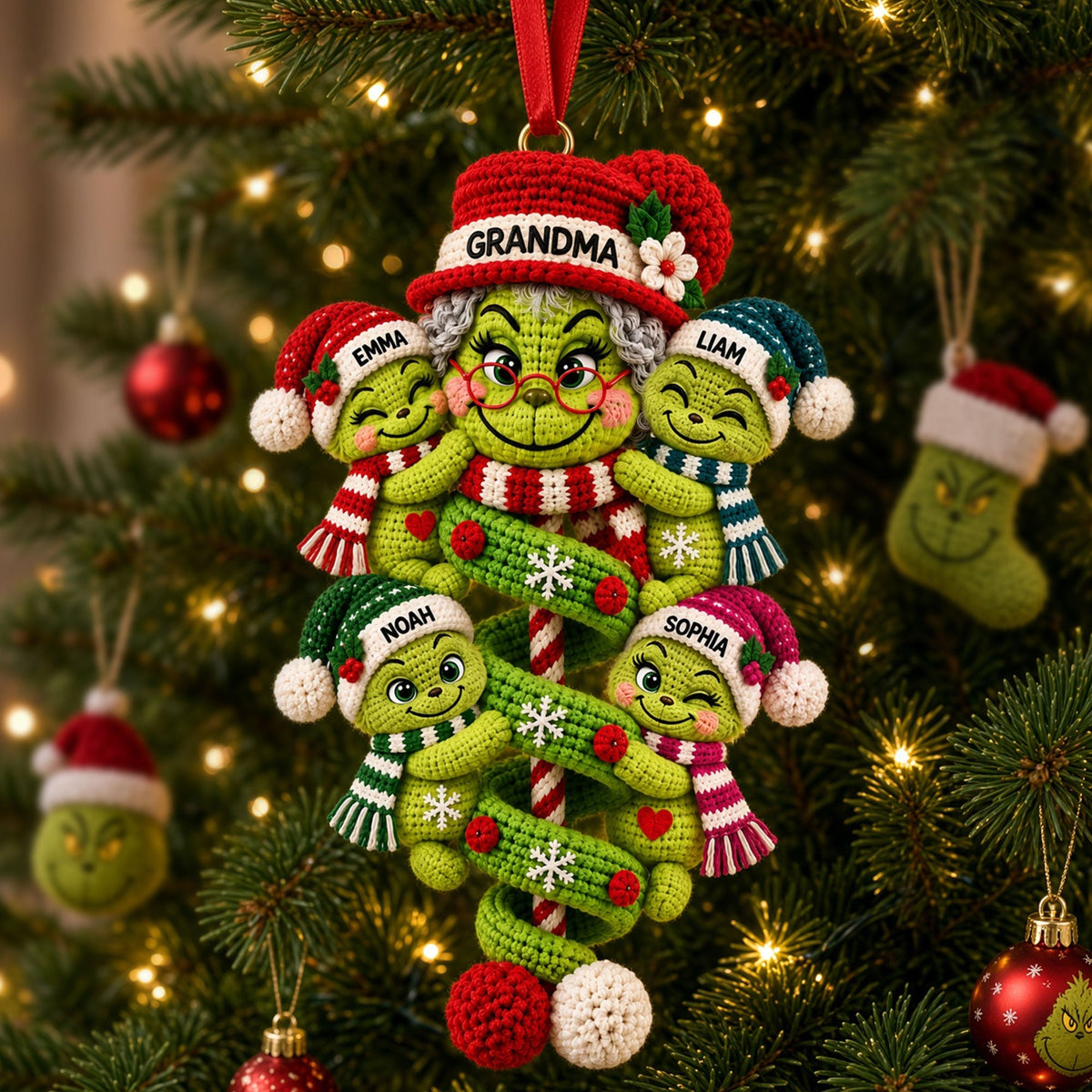 Grandma’s Christmas Crew - Unique Personalized Acrylic Ornament for Grandma Ornament PopCulturePrints