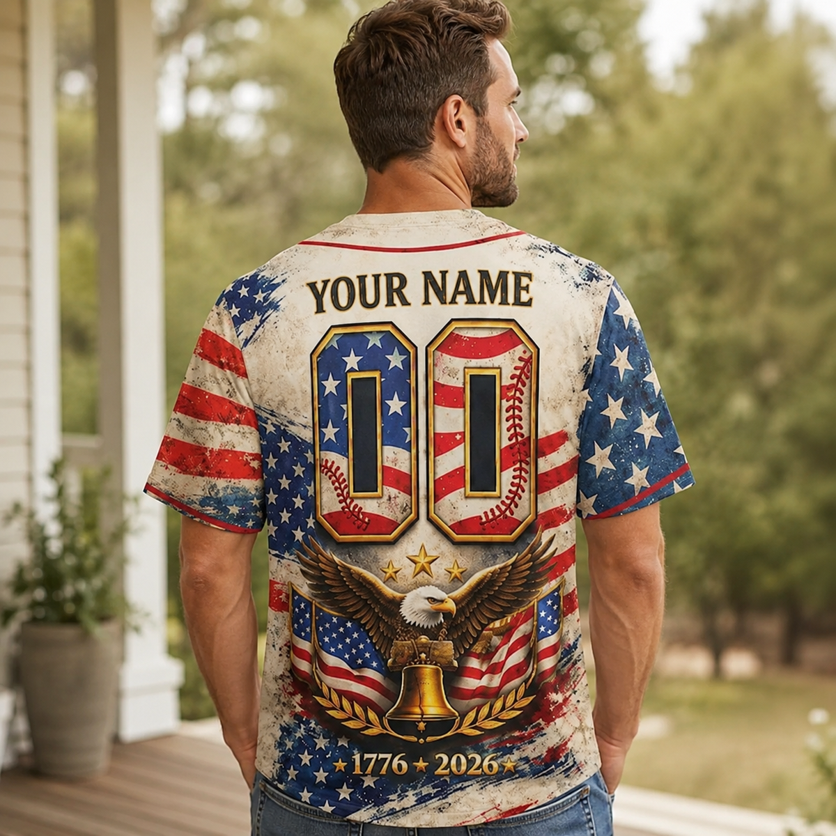 Celebrating America 250 Years Of Freedom - Personalized Baseball Jersey - Gift For Patriots - image 2