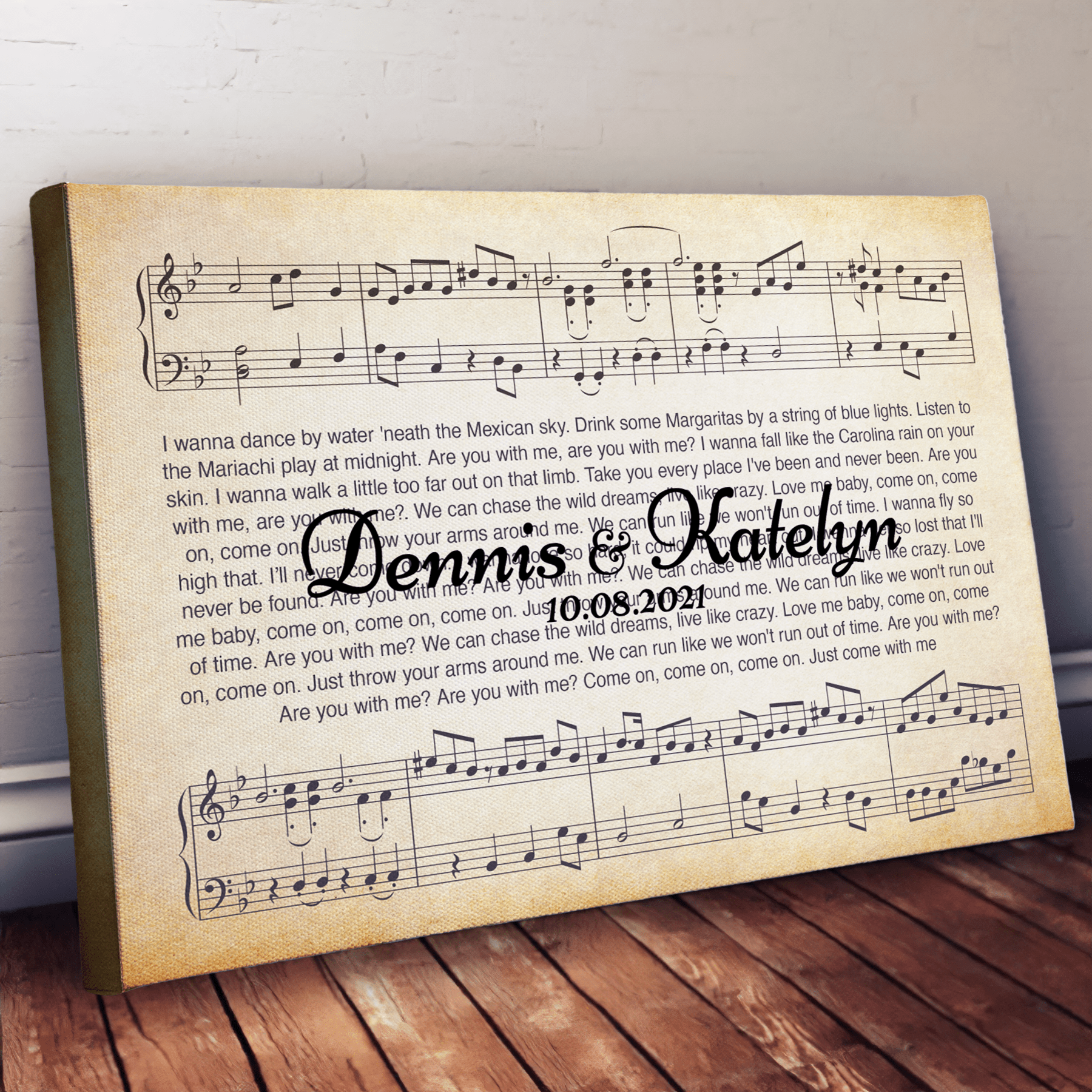 litzzy Personalized Wedding Canvas - Personalized Wedding Canvas - Wedding Music Song - Lyric Canvas Art - Choose Any Song Canvas Wall Art   