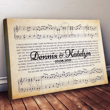 litzzy Personalized Wedding Canvas - Personalized Wedding Canvas - Wedding Music Song - Lyric Canvas Art - Choose Any Song Canvas Wall Art   