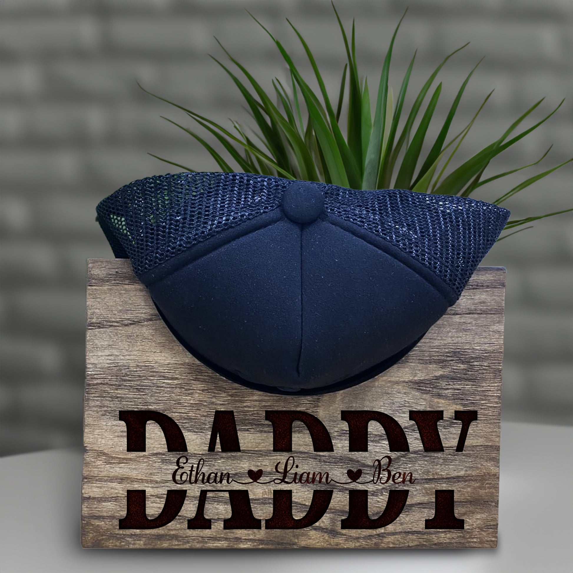 litzzy Personalized Hat Holder, Wooden Hat Holder, Wood Hat Box, Baseball Hat Holder, Hat Organizer, Cap Stand, Father's Day Gifts, Gift for Dad Custom Wooden Sign   