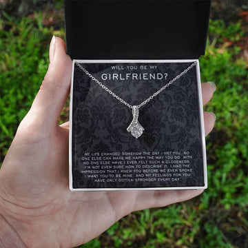 Will You Be My Girlfriend Necklace - Girlfriend Proposal - Will You Be My Girlfriend Idea - Creative Ways To Ask A Girl Out - Ask Out Girlfriend - Litzzy Alluring Beauty Necklace SO