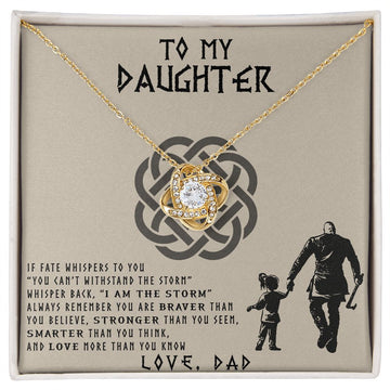litzzy Viking Dad To Daughter Gift , Litzzy To My Daughter Jewelry 18K Yellow Gold Finish Standard Box 