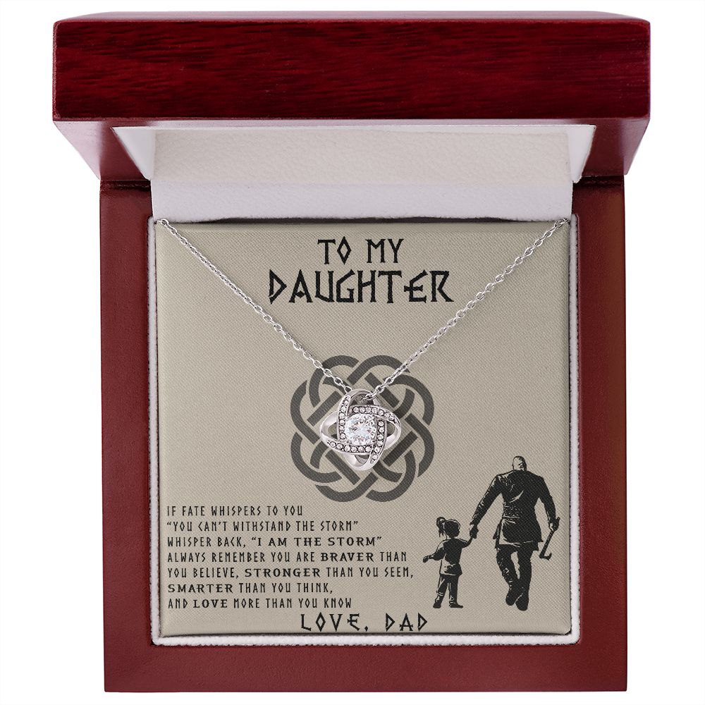 litzzy Viking Dad To Daughter Gift , Litzzy To My Daughter Jewelry 14K White Gold Finish Luxury Box 