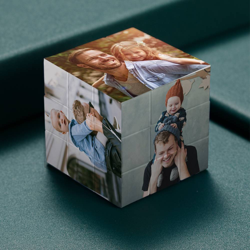 litzzy Personalised Picture Rubik's Cube Gift For Dad, Gift For Father's Day Cube Gift   