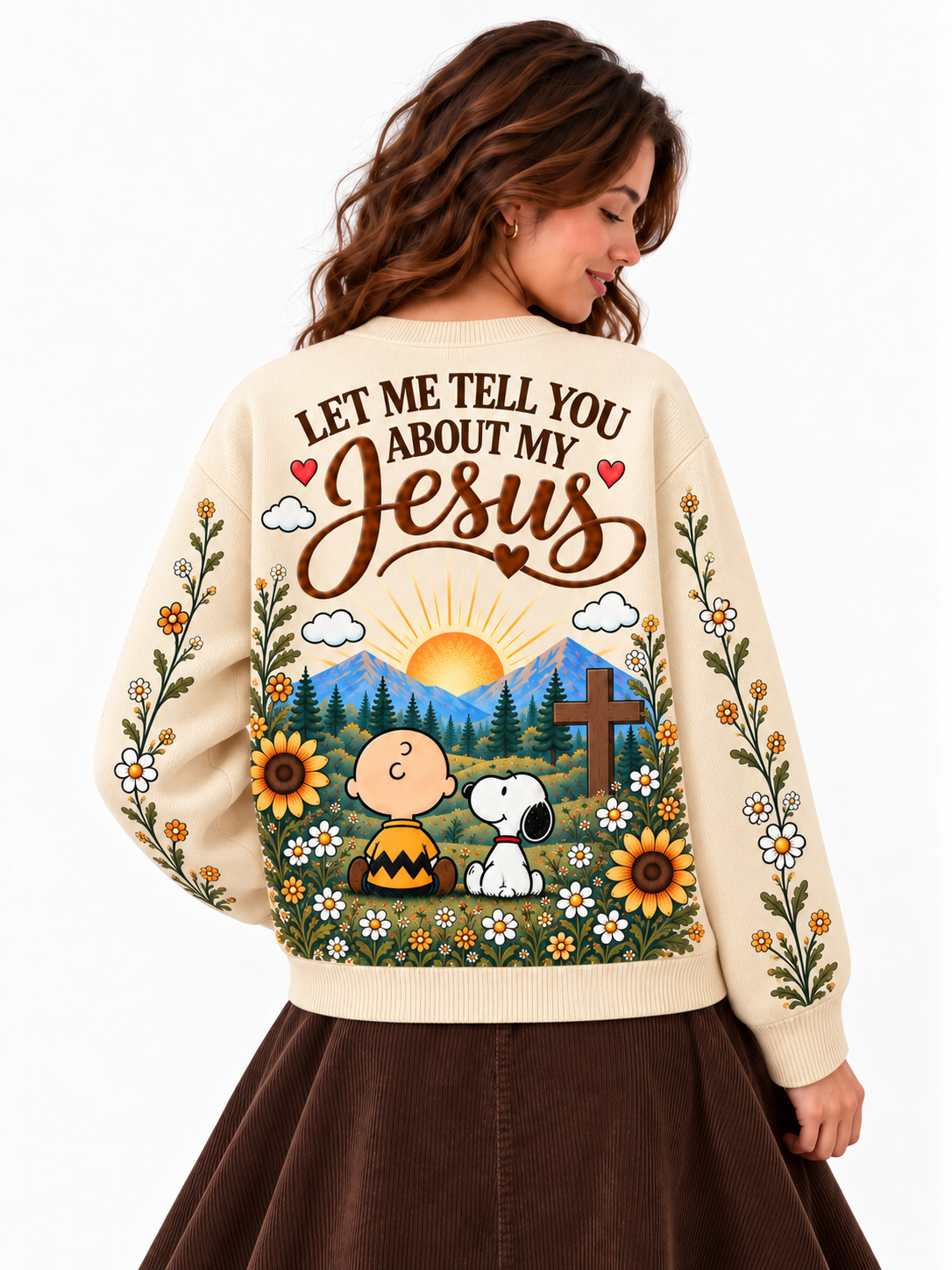 Let Me Tell You About My Jesus Gift For Her - Personalized Knitted Cardigan