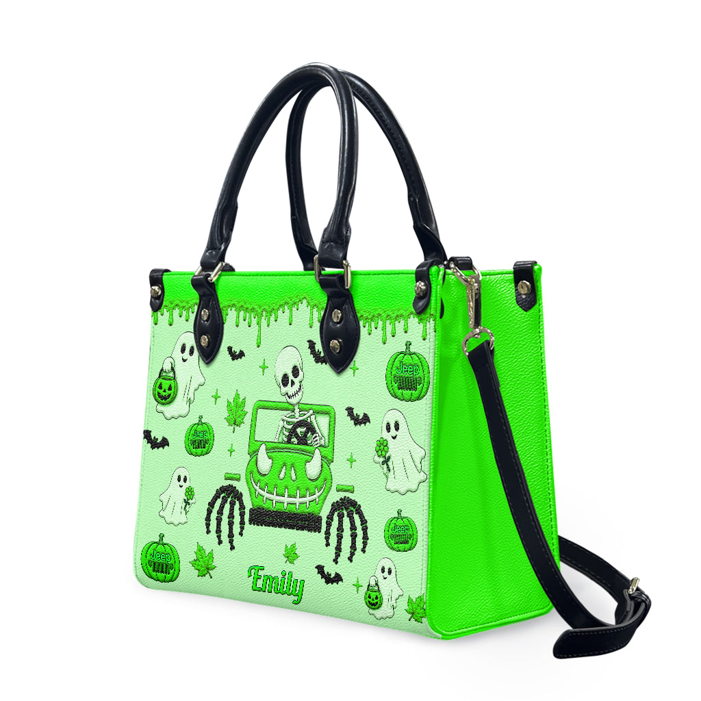 Jeep Halloween Spooky Vibe Personalized Leather Handbag-DN2808261125