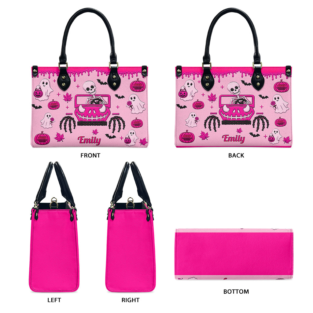 Jeep Halloween Spooky Vibe Personalized Leather Handbag-DN2808261125