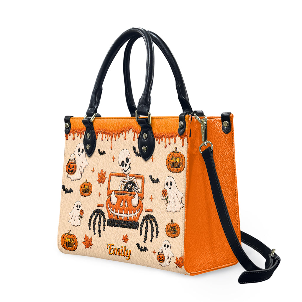Jeep Halloween Spooky Vibe Personalized Leather Handbag-DN2808261125