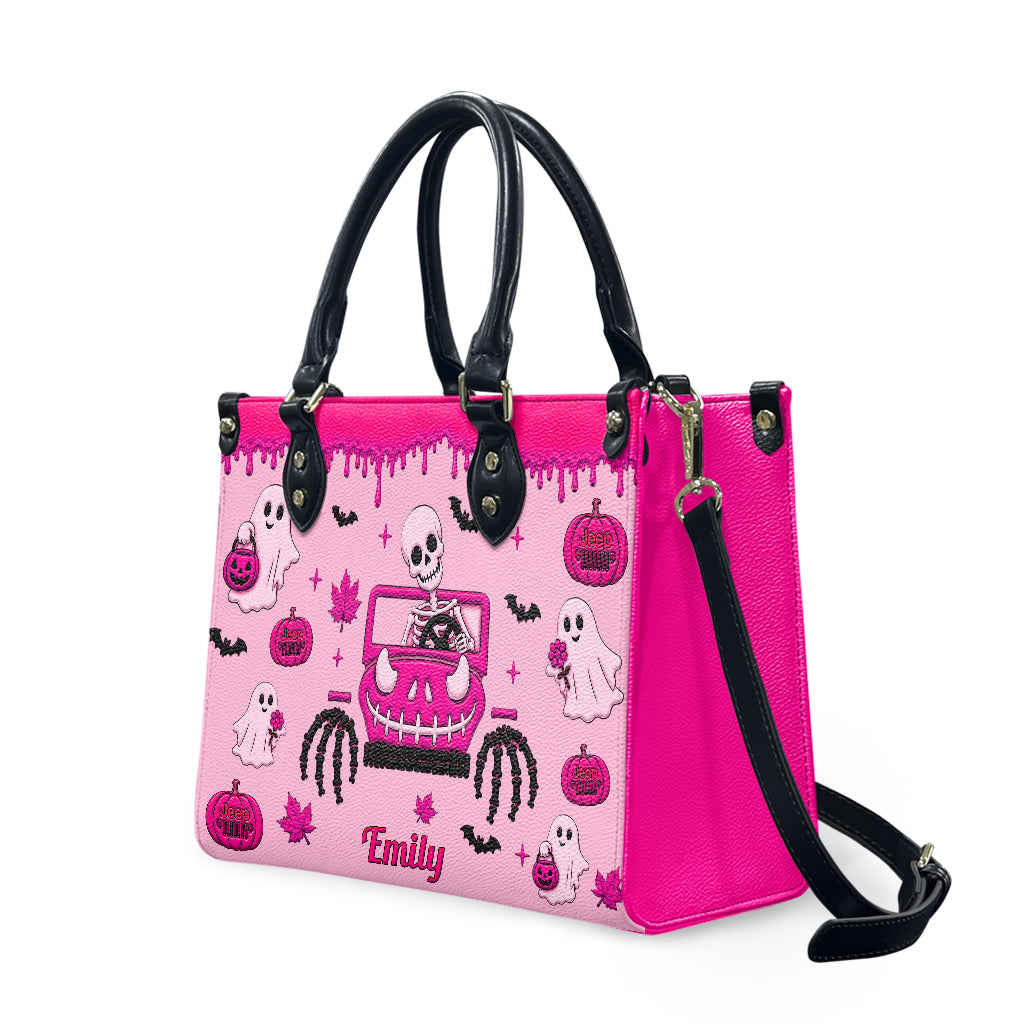 Jeep Halloween Spooky Vibe Personalized Leather Handbag-DN2808261125