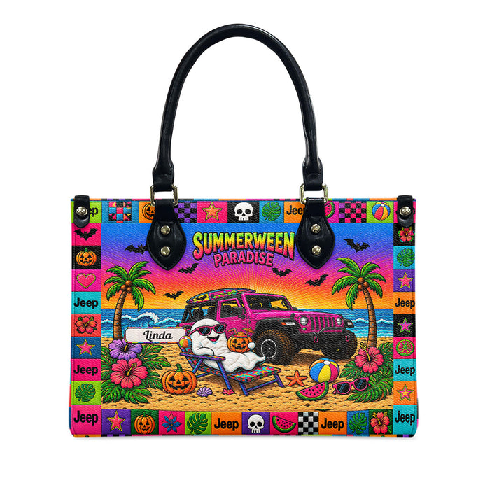 Jeep Summerween Paradise Ghost Beach Personalized Leather Handbag-DN2808261127