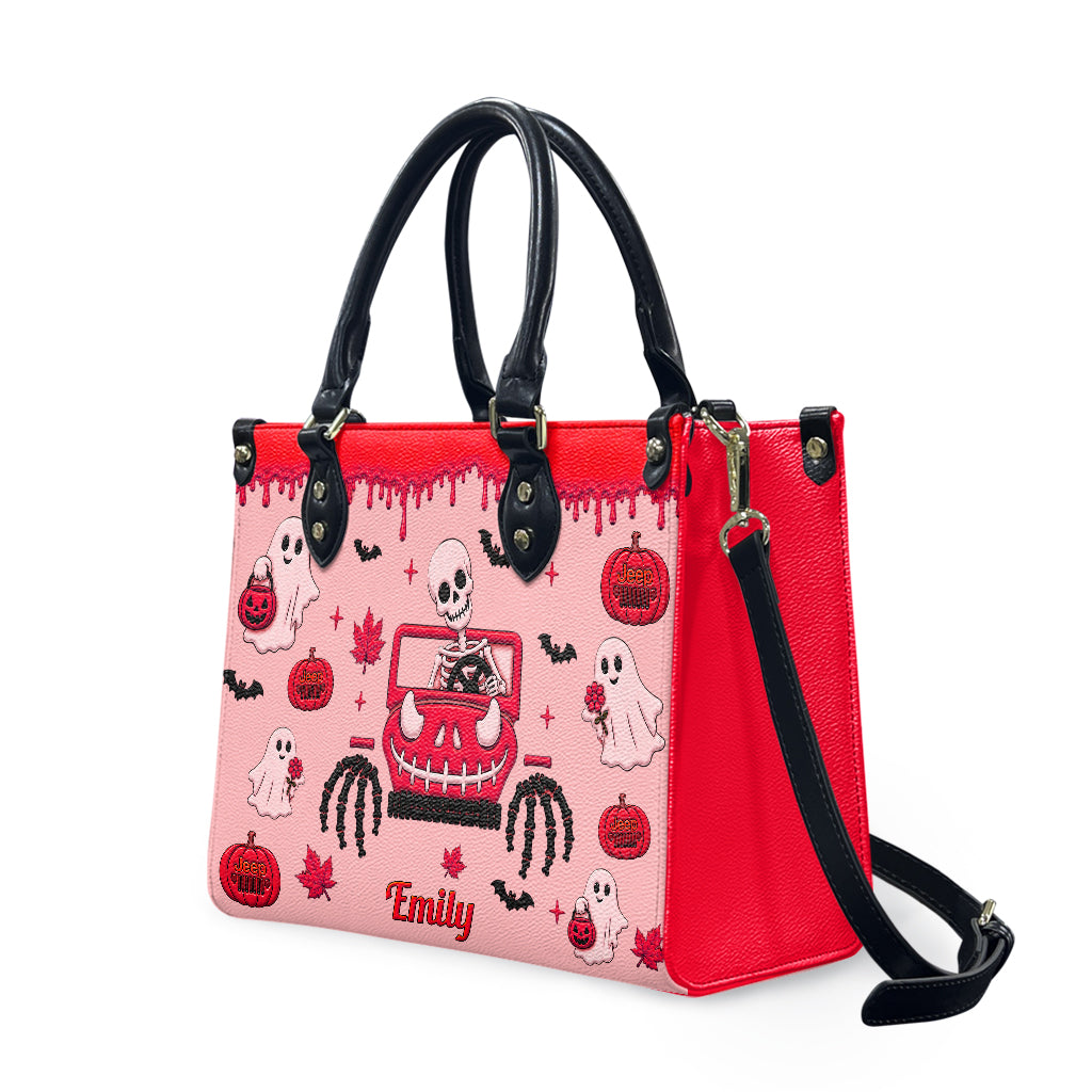 Jeep Halloween Spooky Vibe Personalized Leather Handbag-DN2808261125