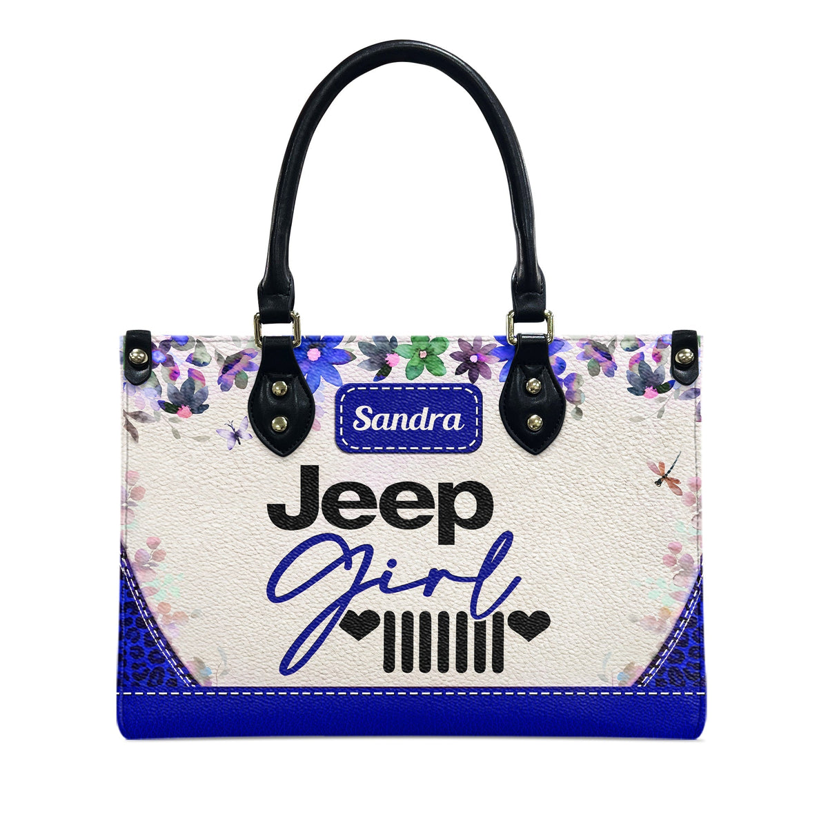 Personalized Jeep Girl Heart Grille Leather Handbag TN2407261606