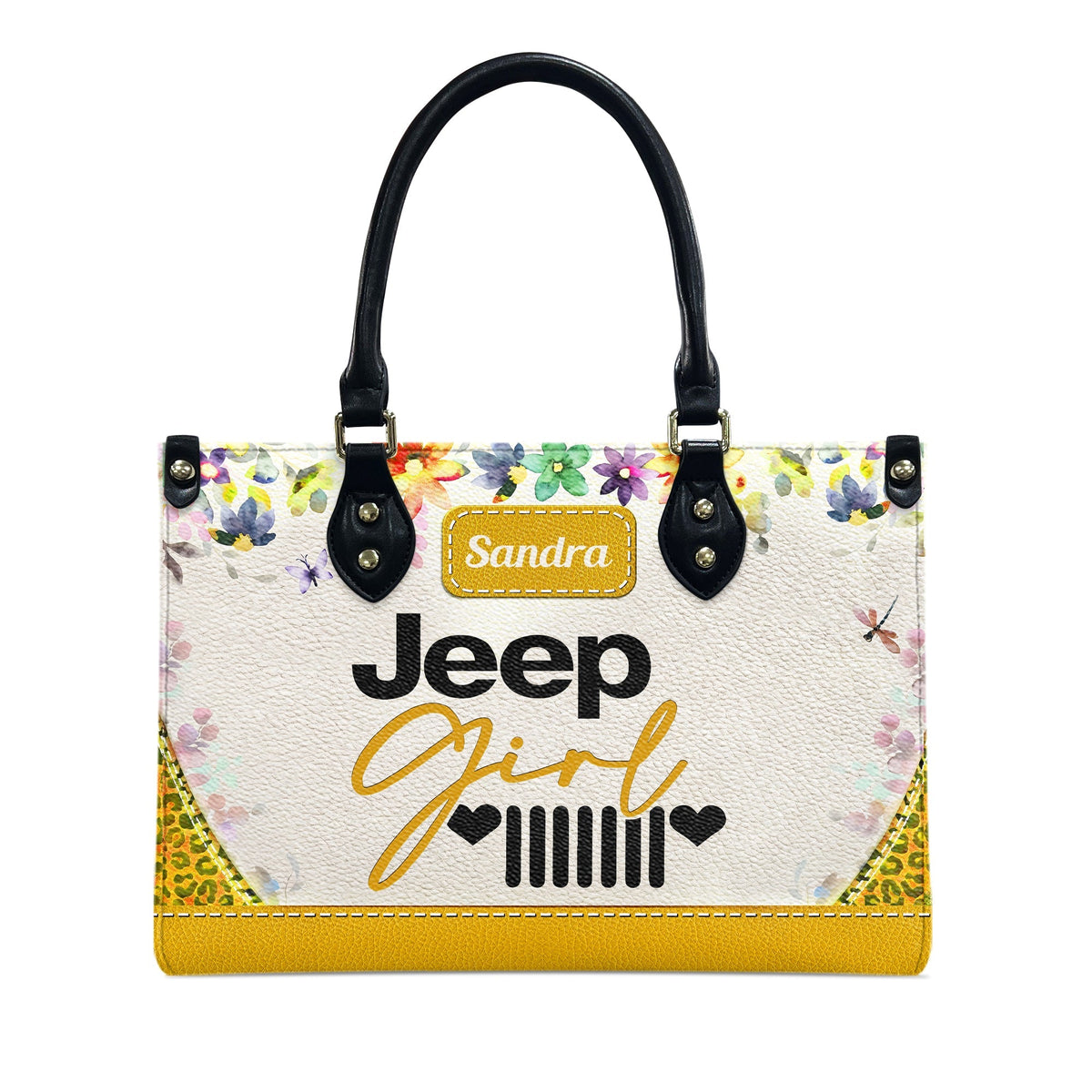 Personalized Jeep Girl Heart Grille Leather Handbag TN2407261606