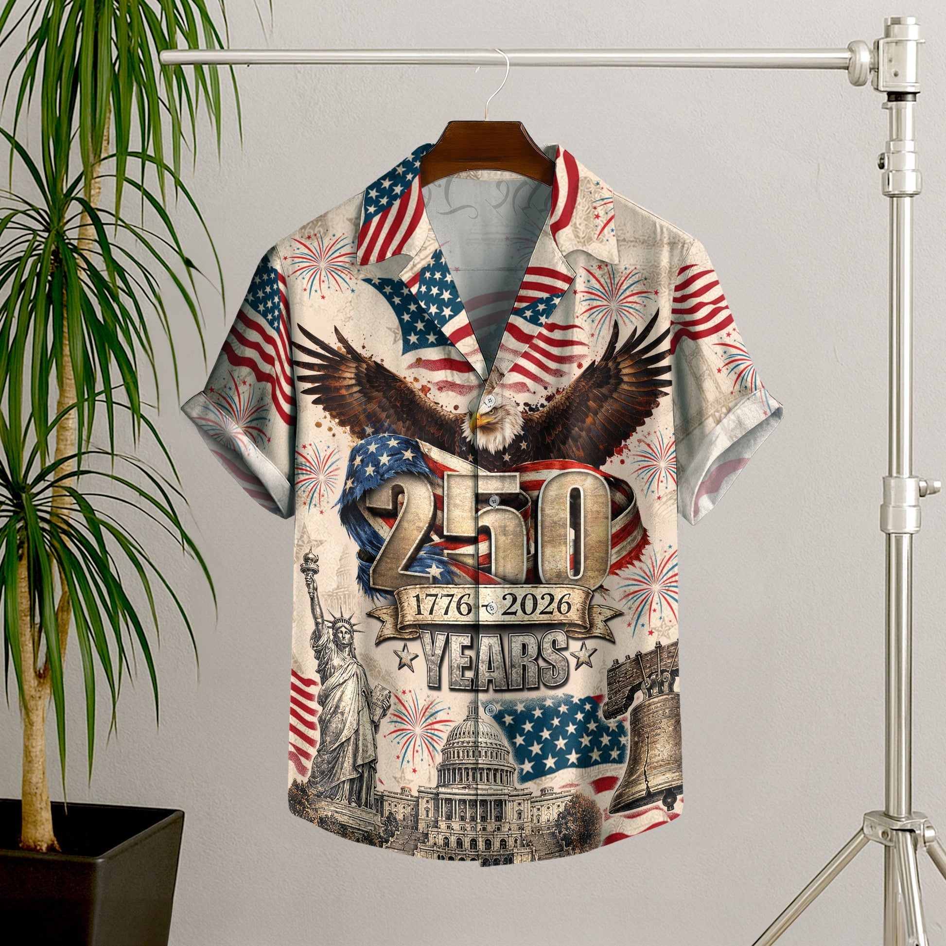 250 Years Of America 1776–2026 Eagle Edition Hawaiian Shirt - Patriotic Gift For Him HN02