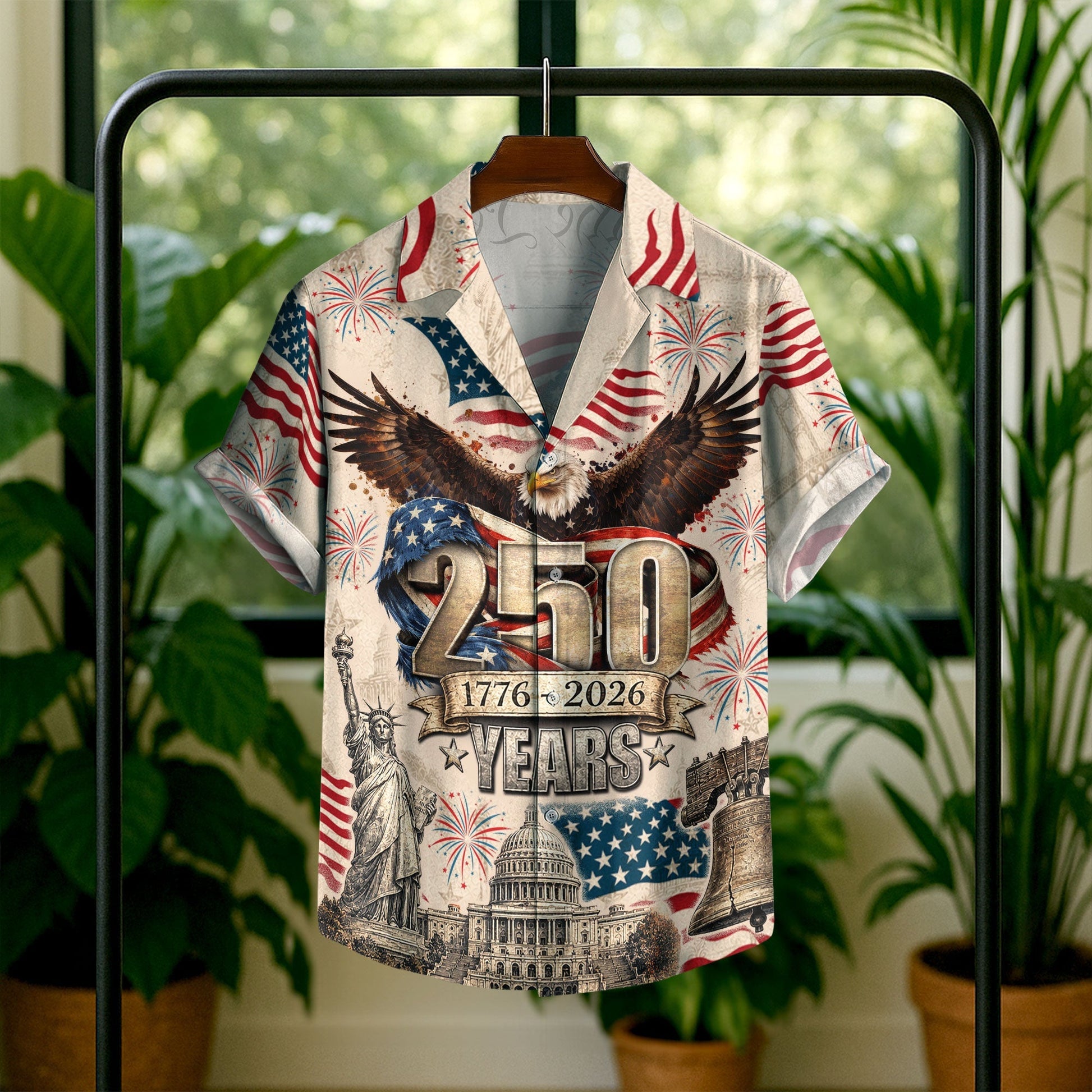 250 Years Of America 1776–2026 Eagle Edition Hawaiian Shirt - Patriotic Gift For Him HN02