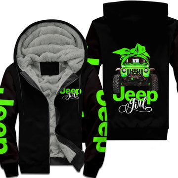 Multicolor Jeep Girl So Cute Sherpa Hoodie TN2605261712