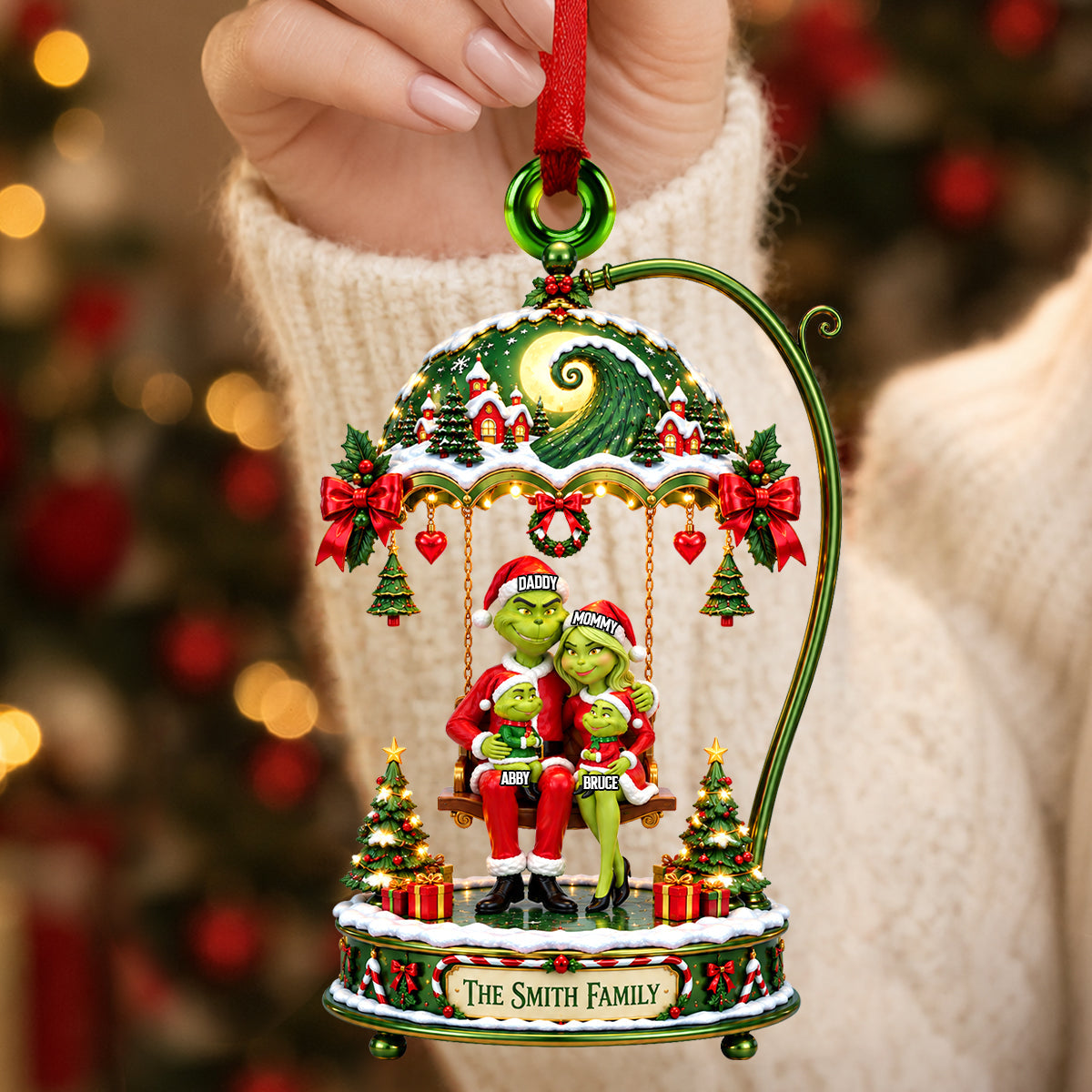 “Celebrate the Joy of Family” - Whimsical Family Acrylic Ornament - Custom Personalized Gift for Everyone Ornament PopCulturePrints