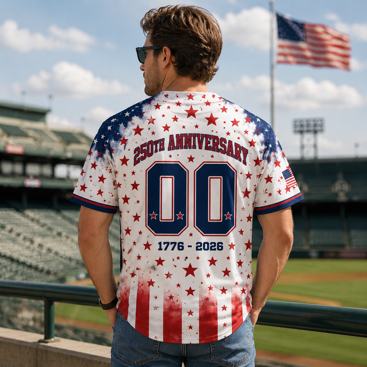 American Flag 250th Anniversary  - Personalized Baseball Jersey - Gift For Patriots - image 3
