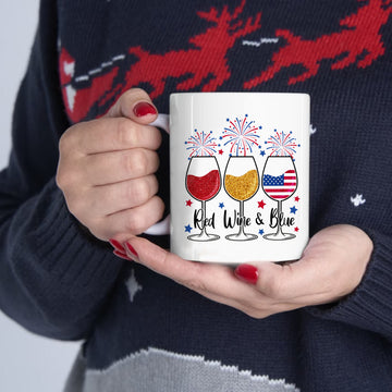 litzzy 4th of July Patriotic Mug, Fireworks USA Coffee Cup, Groovy 4th of July Coffee Mug, American Flag Mug, Happy 4th of July Mug, Independence Day Gift Mug   