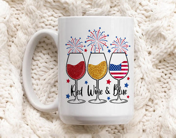 litzzy 4th of July Patriotic Mug, Fireworks USA Coffee Cup, Groovy 4th of July Coffee Mug, American Flag Mug, Happy 4th of July Mug, Independence Day Gift Mug   