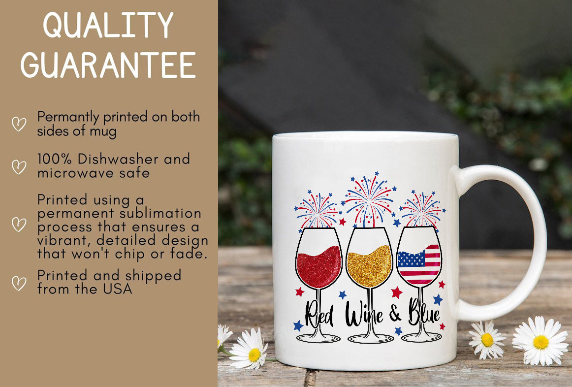 litzzy 4th of July Patriotic Mug, Fireworks USA Coffee Cup, Groovy 4th of July Coffee Mug, American Flag Mug, Happy 4th of July Mug, Independence Day Gift Mug   